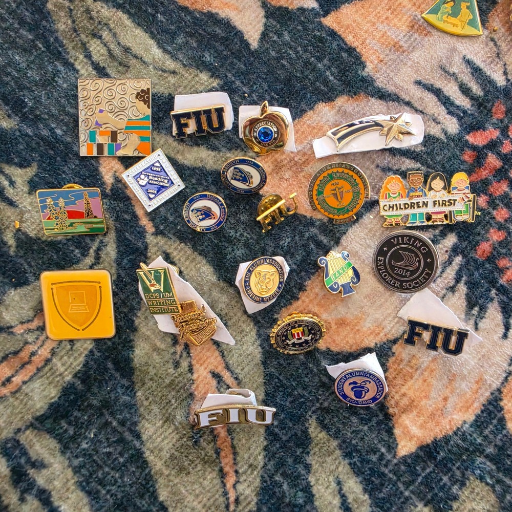 Vintage Enamel Lapel Pin Lot FIU Viking Explorer Society Holland America BYU-I